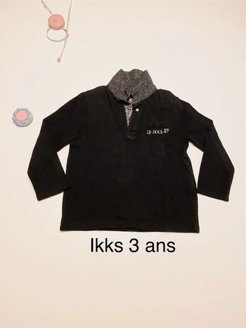 Polo ML ikks noir 3 ans