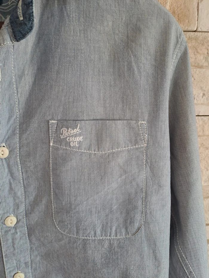 Chemise homme bleu rayé blanc petrol industries Taille S - photo numéro 3