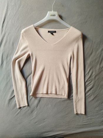 Pull col V beige taille L