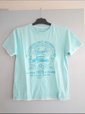 T-shirt mc turquoise California 10 ans garçon
