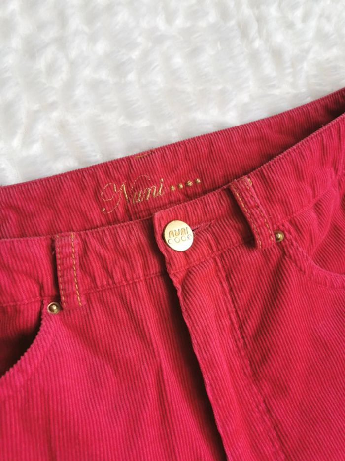 Pantalon en velours côtelé fushia vintage Y2K S 36 - photo numéro 4