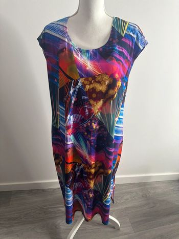 Robe bariolée multicolore psychédélique T48 4XL