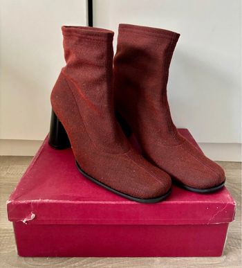 Bottines Kenzo Laine et Cuir Couleur Carmin T.40