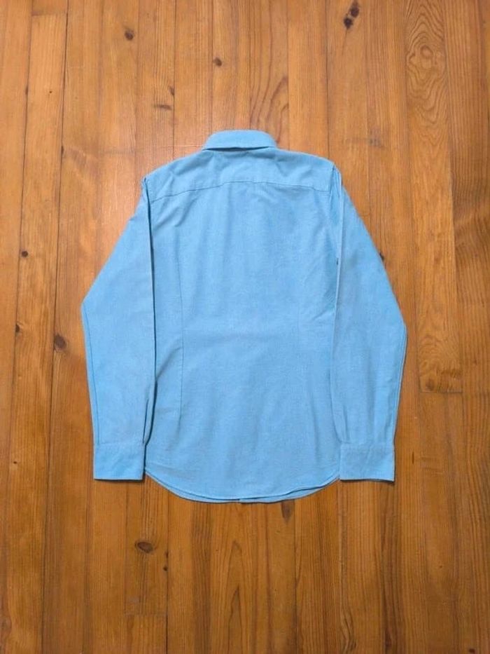 Chemise Manches longues - Custom Fit - Ralph Lauren - Logo brodé premium - Bleu clair - Taille M - photo numéro 4