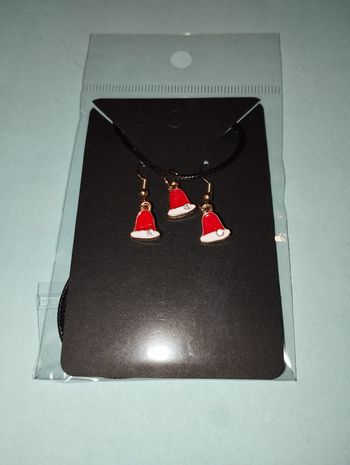 Ensemble boucle d'oreille + collier noël