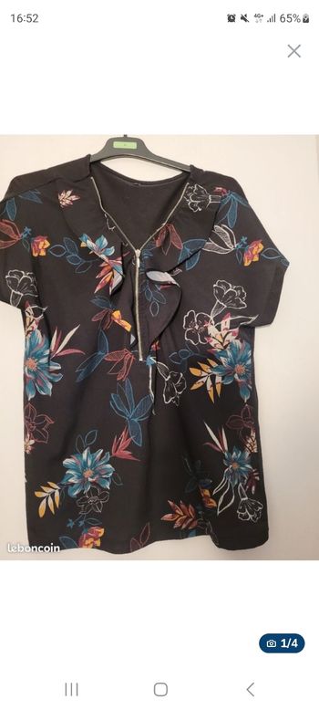 Haut fleuris manches courte-Taille 40