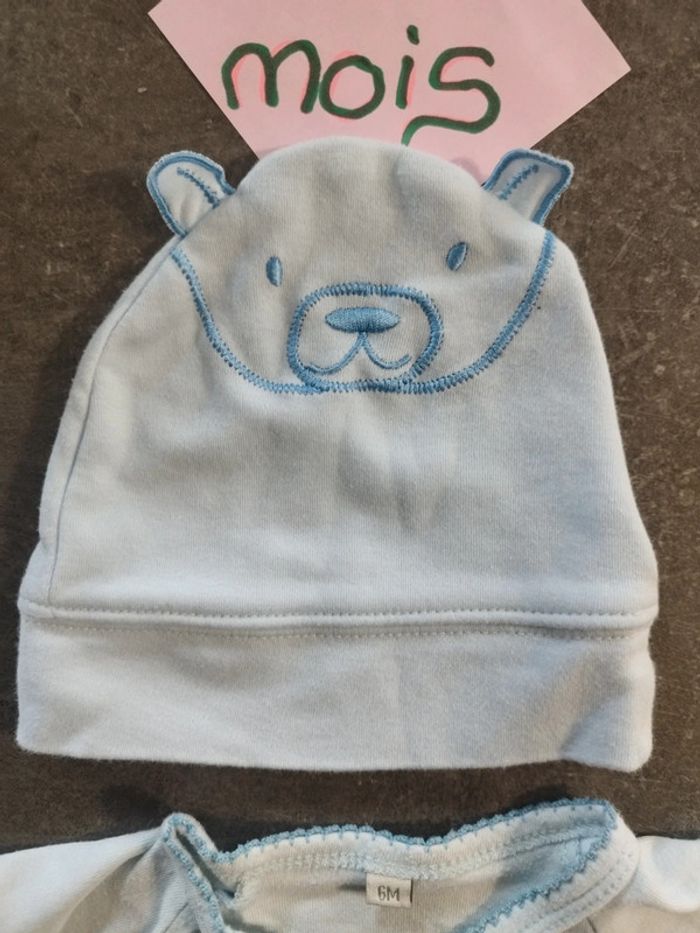 Ensemble body + bonnet 6 mois - photo numéro 4