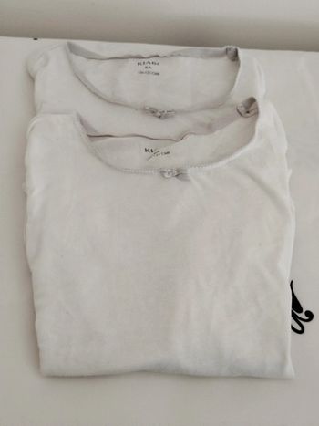 Lot de 2 maillot de corps blanc manches longues Kiabi taille 8 ans