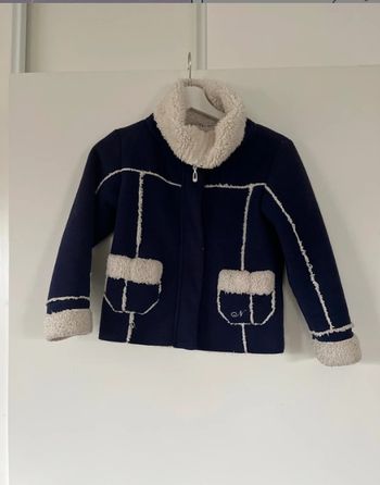 Veste fille 8 ans bleu marine doublée sherpa – Nirvana