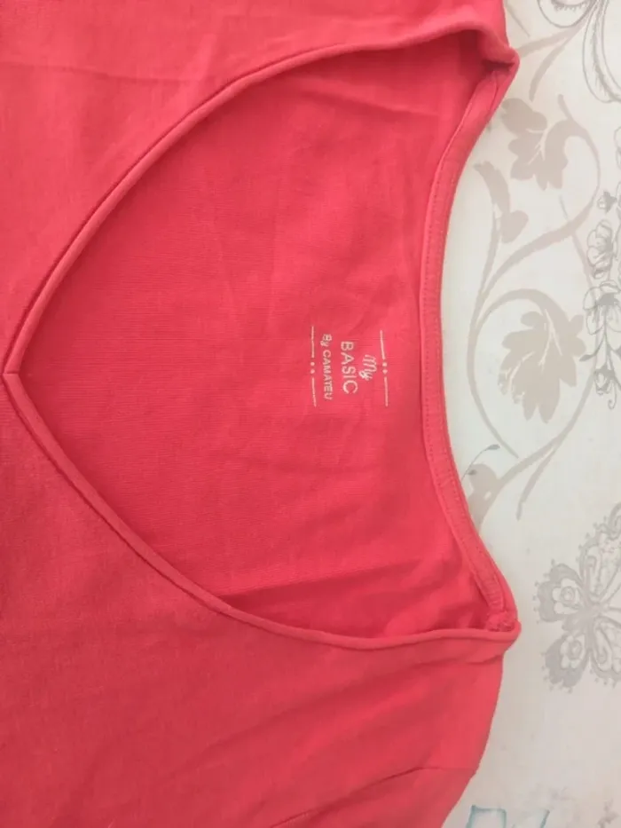 T-shirt camaïeu t L rouge - photo numéro 2