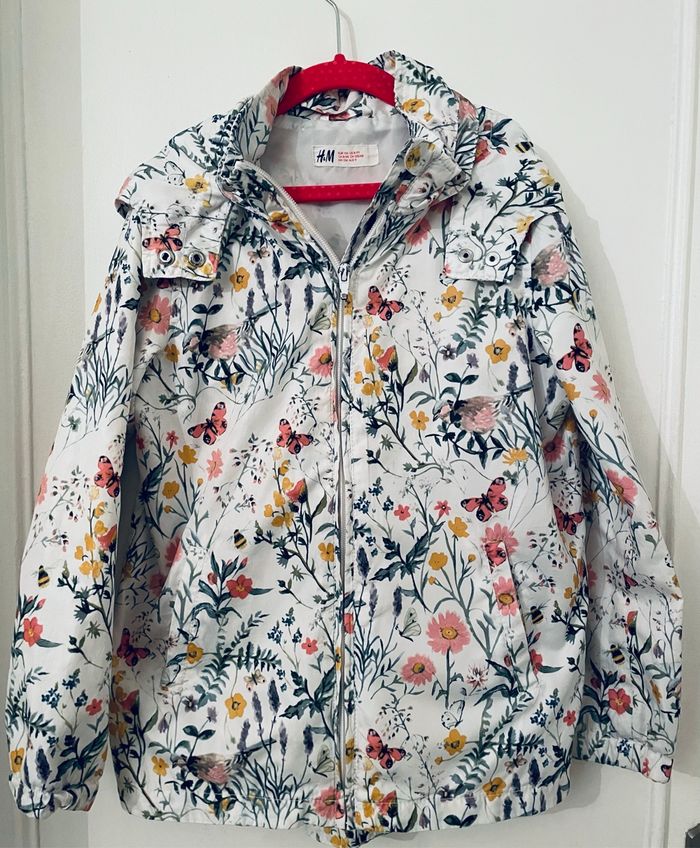 Coupe-vent fleuri à capuche – H&M fille 9 ans