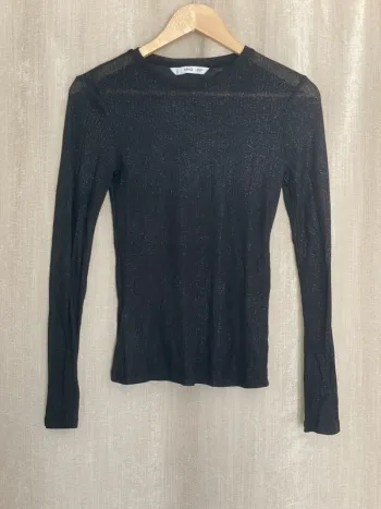 Haut manches longues noir pailleté