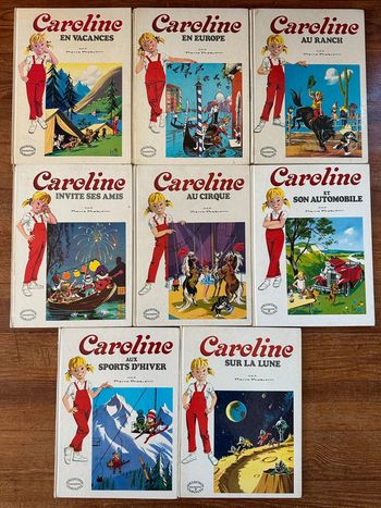 Pierre Probst - BE - Lot  (2) de 8 Grands Albums Hachette Caroline livres anciens blancs bd