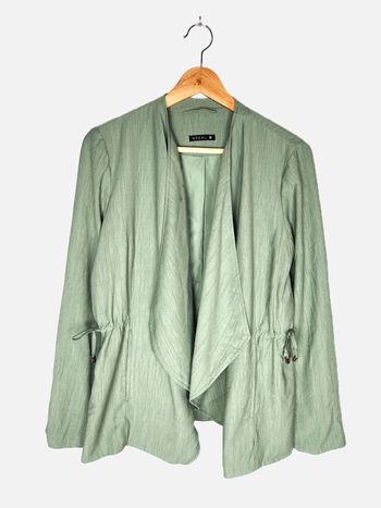 Veste Fluide Bréal Col Cascade Vert Kaki - Taille 40