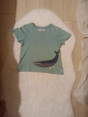 Teeshirt baleine vert d'eau 5 ans
