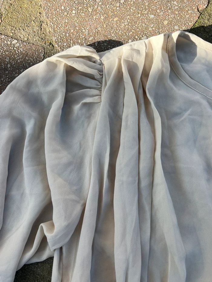 Robe longue beige manche bouffante en Time H&M taille s - photo numéro 3