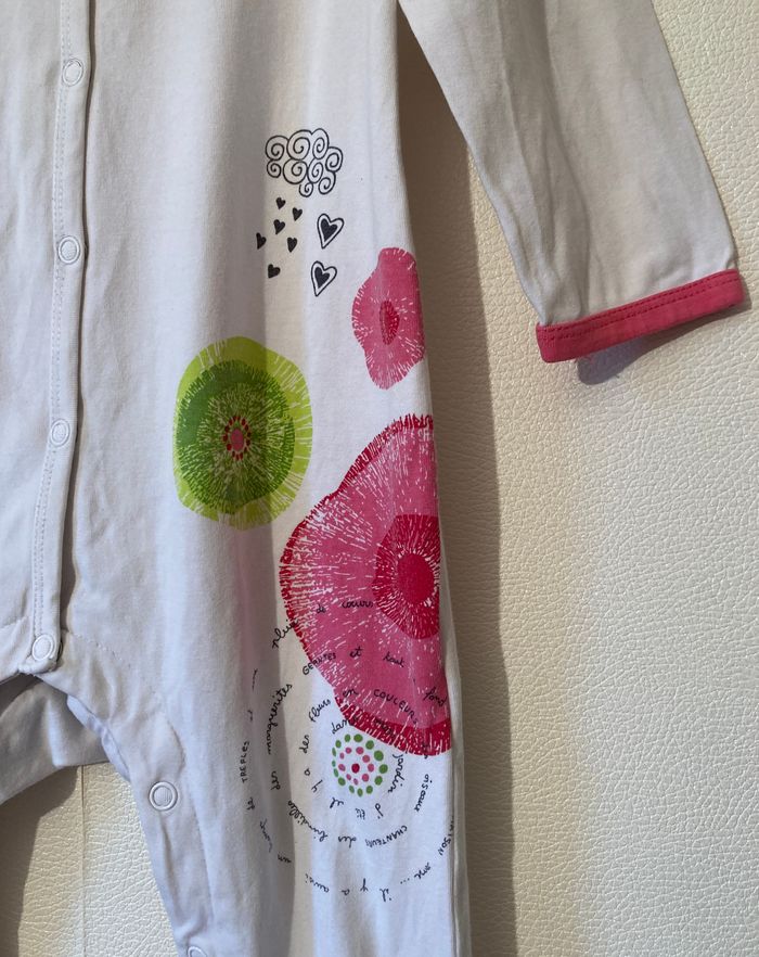pyjama grenouillère légère imprimé fleurs taille 18 mois - photo numéro 2
