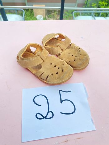 Nu pied sandale 25 daim beige