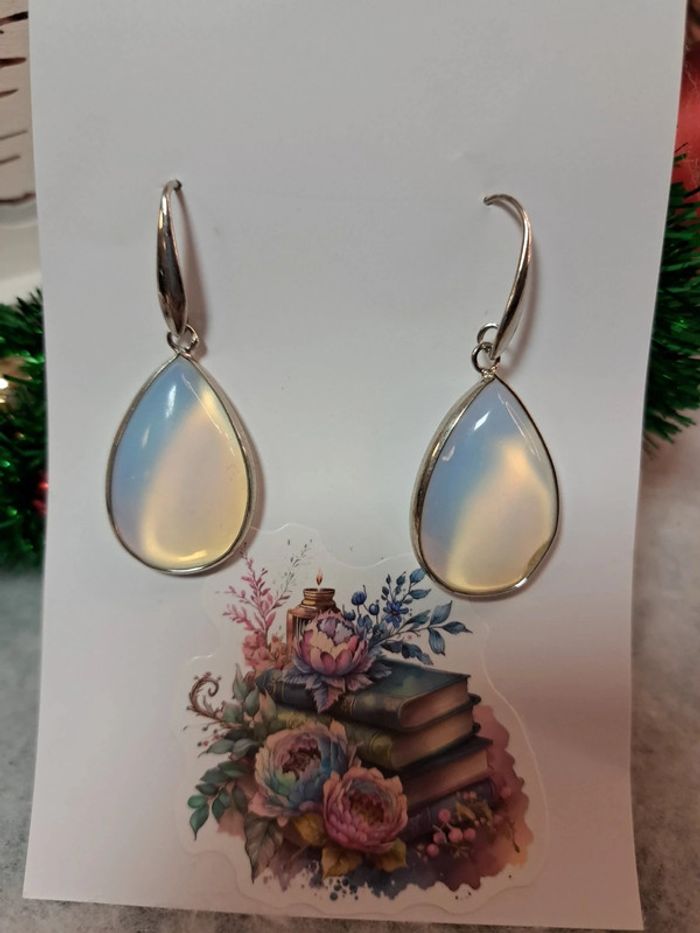 Boucles d'oreilles pendante gouttes - photo numéro 4