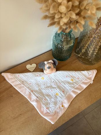 Doudou Minnie grand lange bords rose