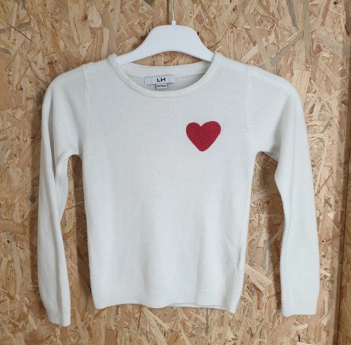 Pull motif coeur 8 ans