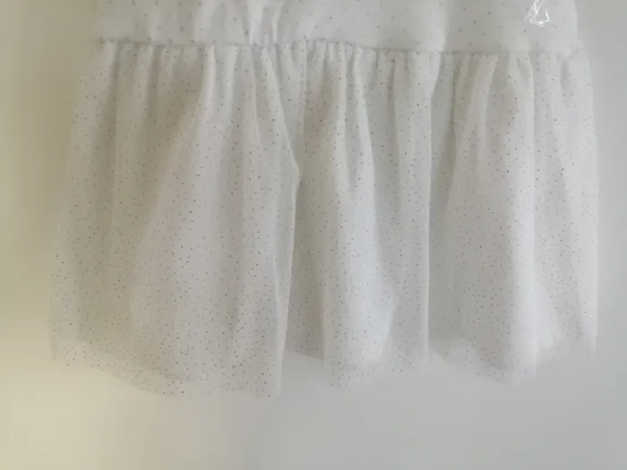 Robe ceremonie petit bateau blanche à pois argent - photo numéro 4