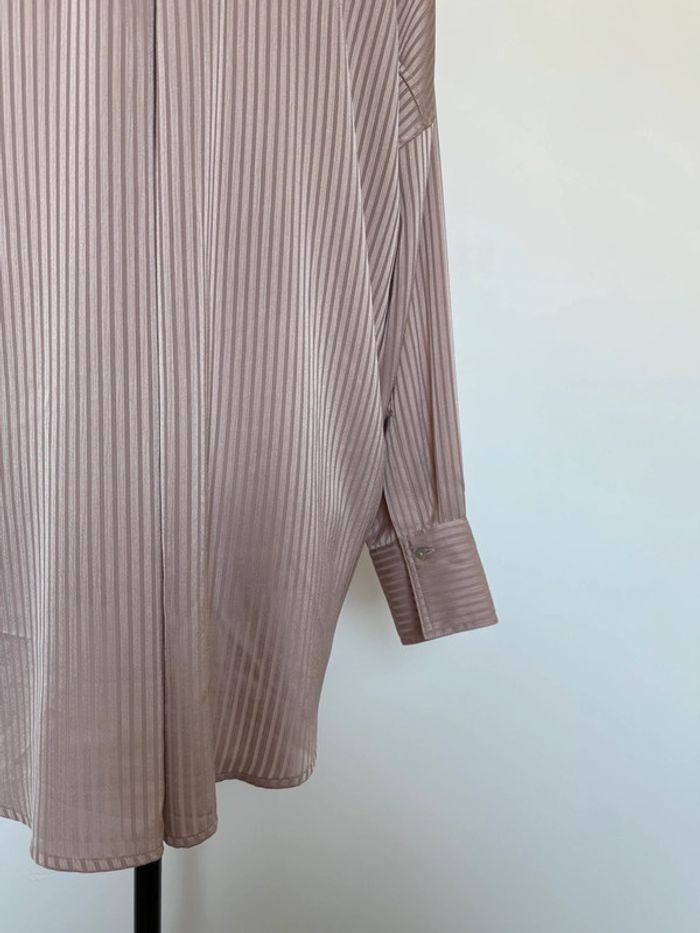 Chemise Zara M camisa satin blouse fluide Camicia Overhemd folder Blusa Camicetta Raso rose - photo numéro 5