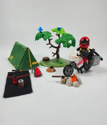 Playmobil motard avec tente