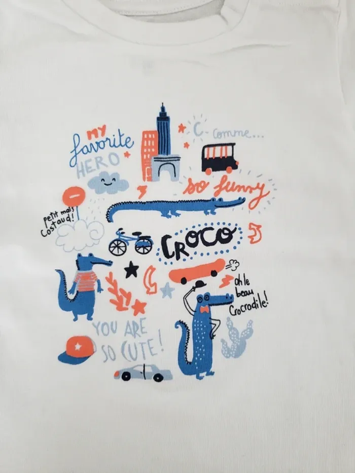 Lot de 2 t-shirts ml garçon 6 mois - photo numéro 3