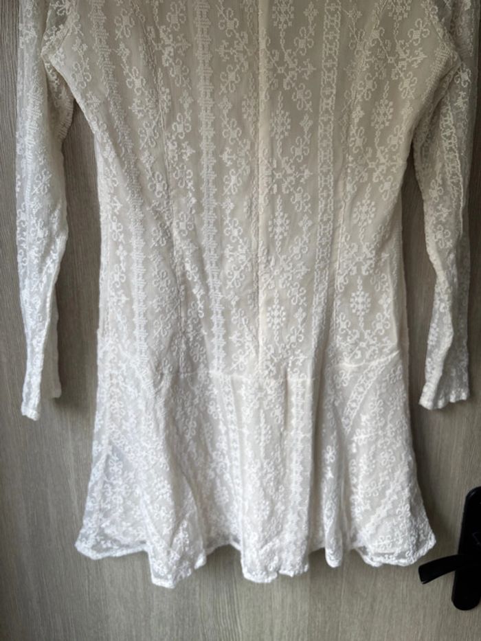 🤍 sublime robe en soie écru style bohème effet dentelle  - Ikks - T40 - photo numéro 8
