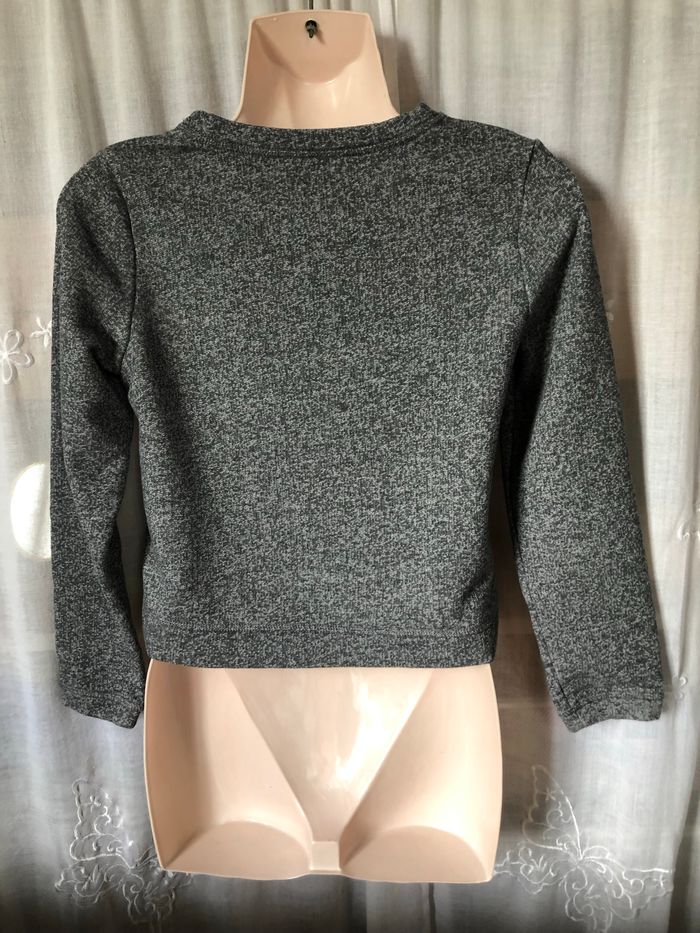 Pull sweat gris anthracite chiné 12 ans Kiabi - photo numéro 4