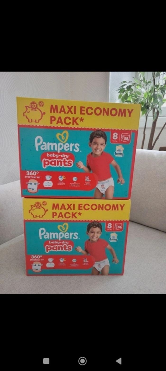 💥 PROMO/Couches Pampers culottes taille 8  lot de 2 cartons 👌 ENVOI DEMAIN
