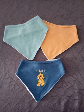 Lot de 3 bavoirs bandana bébé