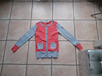 Gilet gris et orange