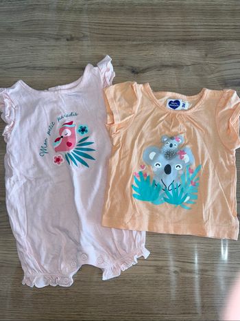 Lot combinaison + T-shirt bébé 3 mois