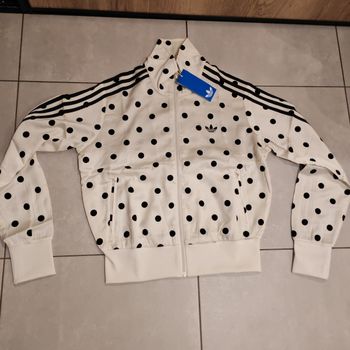 Veste de survêtement Adidas satin polka dots TT neuve taille M