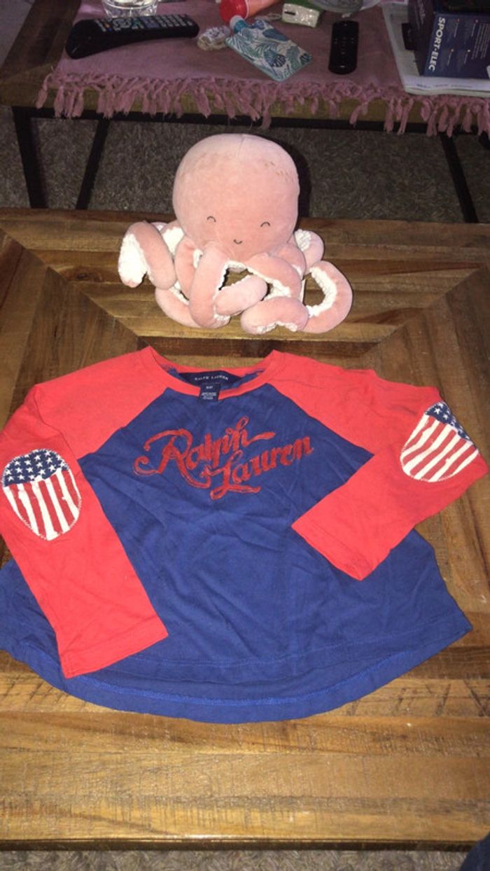 Teeshirt manche longue bleu Ralph Lauren