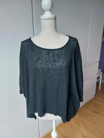 Tee-shirt effet loose manches courtes côtelé