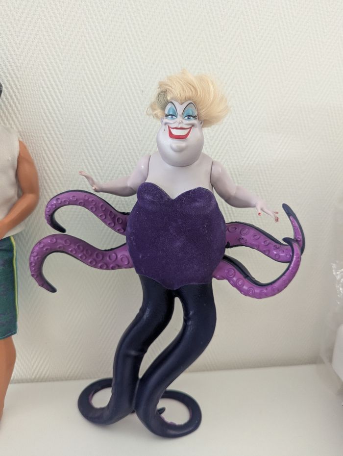 Lot poupées Disney la petite sirène Ariel, Eric vintage et Ursula - photo numéro 3
