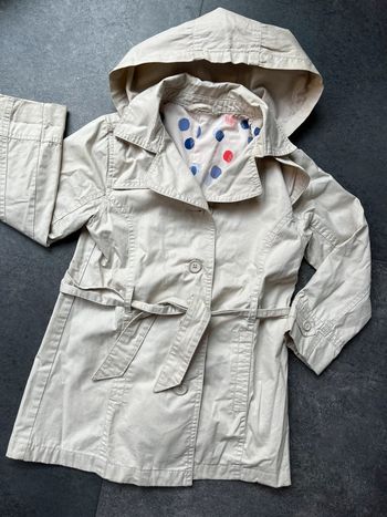 Trench à capuche amovible beige 8 ans