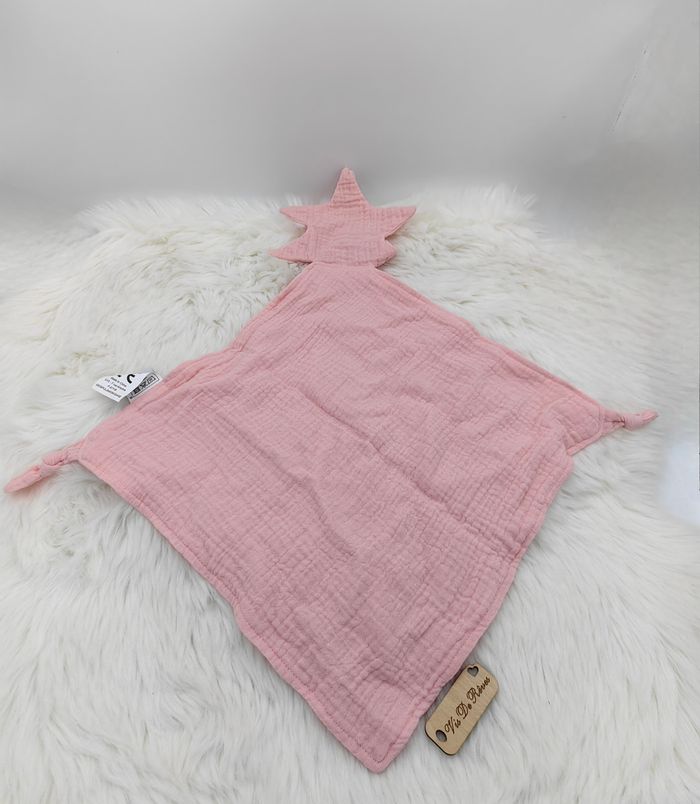 Doudou plat Lange Étoiles Rose Bébé Douceur - photo numéro 4