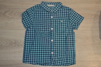 Chemise manches courtes carreaux bleu H&M 2 ans