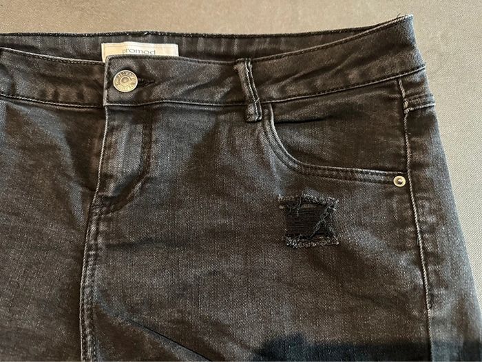 Short en jean noir Promod T44 - photo numéro 3