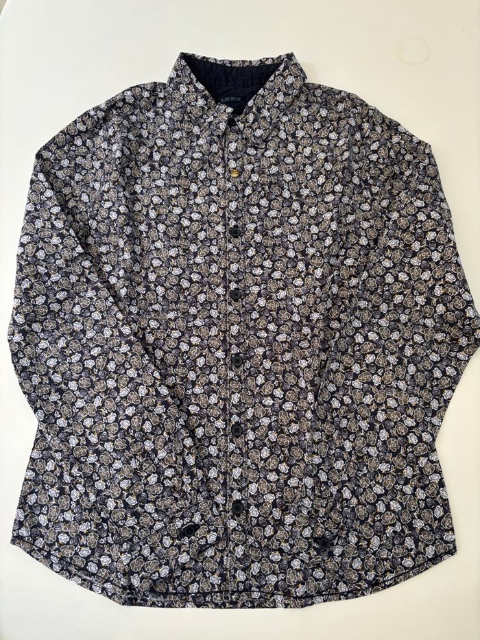 Chemise manches longues noir et blanc ikks 10ans - photo numéro 1