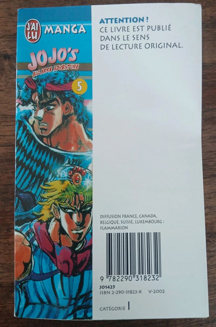 Jojo's Bizarre Adventure Tome 5 J'ai lu Français 🇨🇵 - photo numéro 2