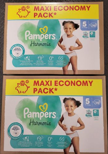 2 cartons de couches pampers harmonie taille 5