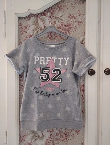 Sweat gris manches courtes Palomino 8 ans