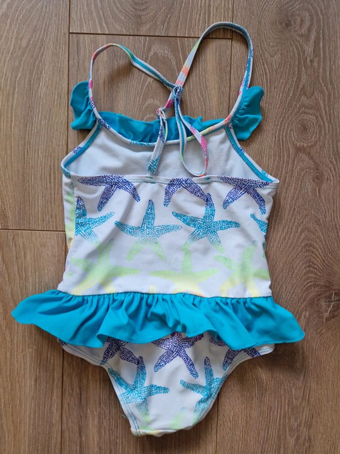 Maillot fille 1 pièce blanc bleu étoile de mer 4-5 ans - photo numéro 3
