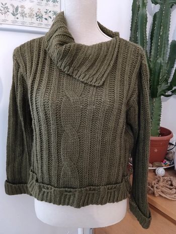Pull Kaki vintage court taille 38/40 made in France