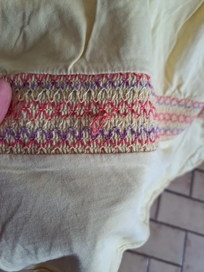 Blouse sans manche jaune avec colombe L edc - photo numéro 5